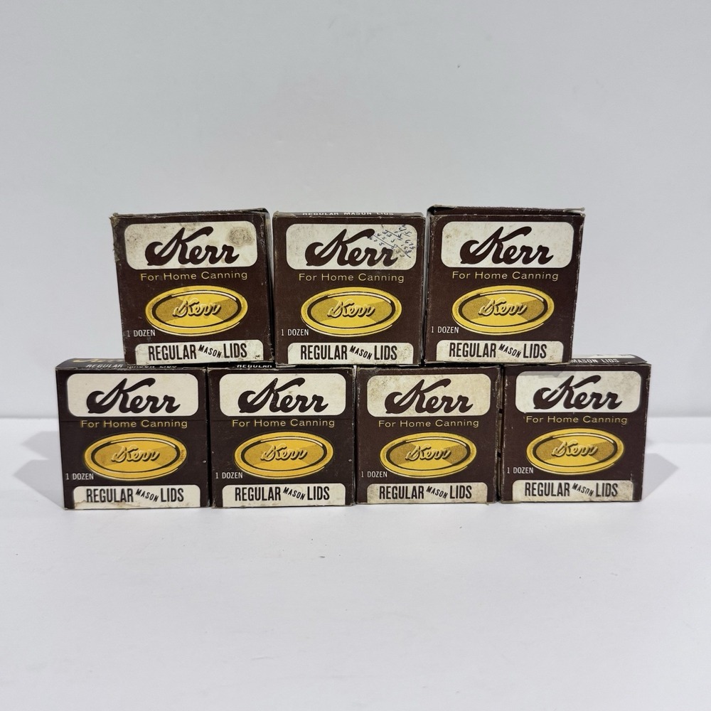 Vintage Kerr Regular Mason Lids 7 Boxes‎ Of 12 Mason Jar Canning